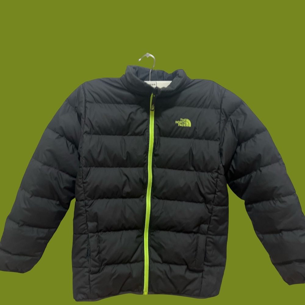 The North Face Black Jacket with Lime Highlights, XL boys (18-20)